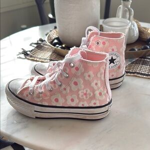 Converse Eva lift Kids' Pink Floral High-Top Sneakers